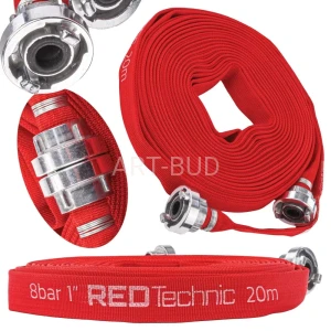 Wąż strażacki parciany do brudnej wody szamba z szybkozłączką 1" 20M 8 BAR RTWS0065 RED TECHNIC