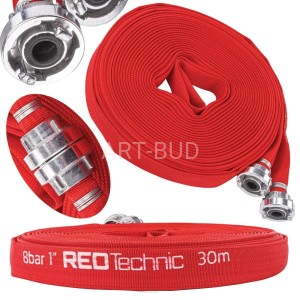 Wąż strażacki parciany do brudnej wody szamba z szybkozłączką 1" 30M 8 BAR RTWS0066 RED-TECHNIC