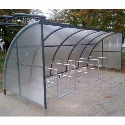 Wiata rowerowa zadaszona poliwęglanem DELTA