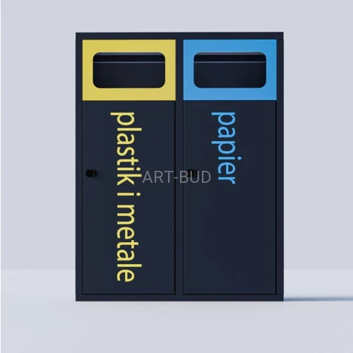 Zabudowa kosza podwójna na pojemniki do segregacji odpadów Kubik 2x80L 