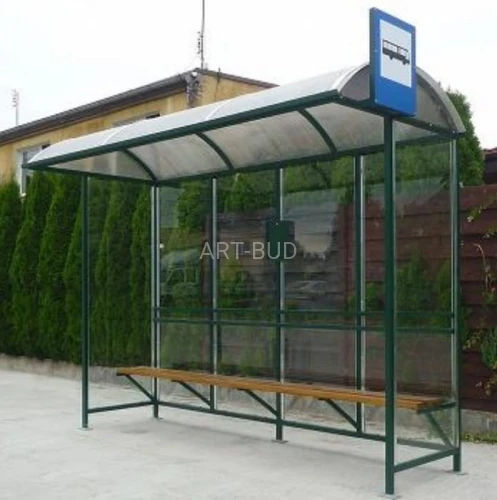 Wiata przystankowa połówkowa seria 400 szkło hartowane