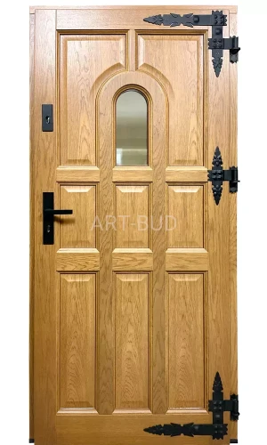 Drzwi zewnętrzne drewniane DWZ40 ramiakowe Dallas