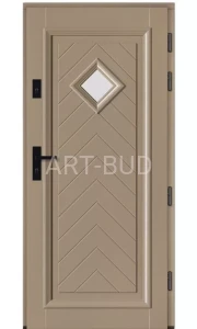 Drzwi zewnętrzne drewniane ramiakowe z listewką ozdobną pp A7 Dallas