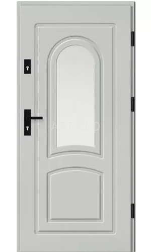 Drzwi zewnętrzne drewniane Z111 płycinowe z głębokim frezowaniem Dallas