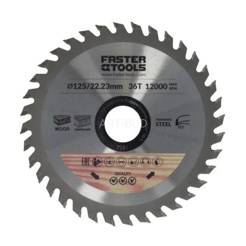 Tarcza widiowa z uzębieniem YG6 125 x 22,2 40 7282 Faster Tools