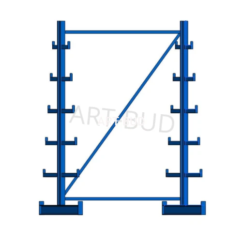 Spawany regał wspornikowy  choinkowy dwustronny 2000x1350x1180mm