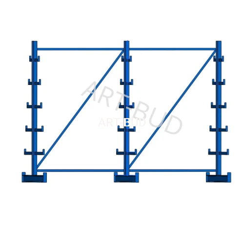 Spawany regał wspornikowy  choinkowy dwustronny 2000x2700x1180mm
