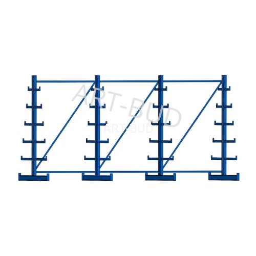 Spawany regał wspornikowy  choinkowy dwustronny 2000x4050x1180mm