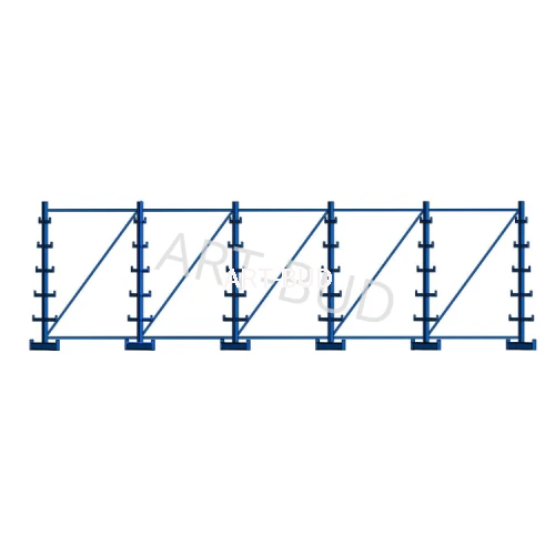 Spawany regał wspornikowy  choinkowy dwustronny 2000x6750x1180mm (1)