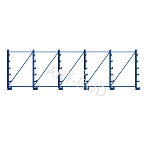 Spawany regał wspornikowy  choinkowy jednostronny 2000x6750x635mm 