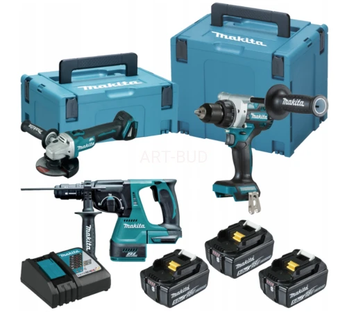 Zestaw  MAKITA 2x Makpac DDF486 DHR243 DGA506 3x5Ah