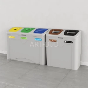 Pojemniki do segregacji odpadów  5×50 litrów Minimal