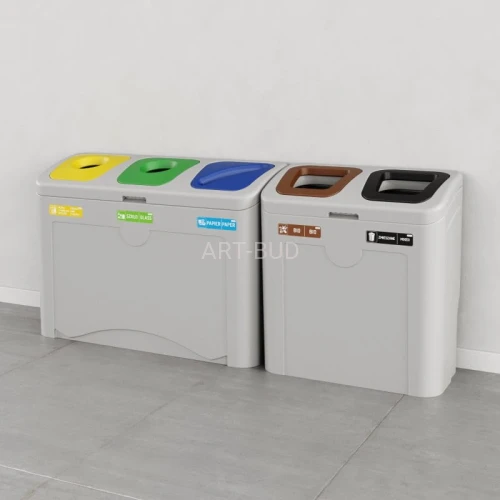 Pojemniki do segregacji odpadów  5×50 litrów Minimal