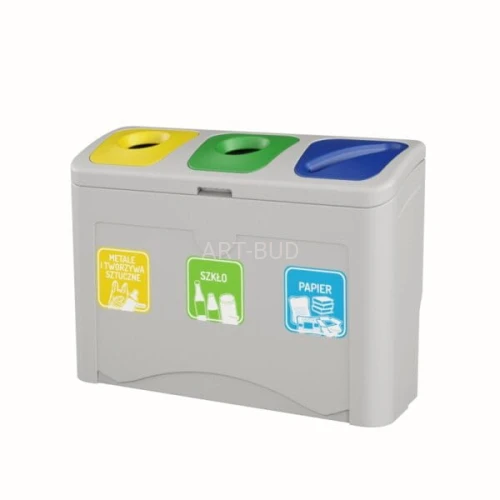 Pojemniki do segregacji odpadów  3×50 litrów Large Minimal 