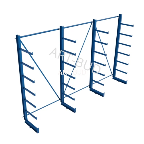 Spawany regał wspornikowy równoramienny  jednostronny  2500x4050x635mm 