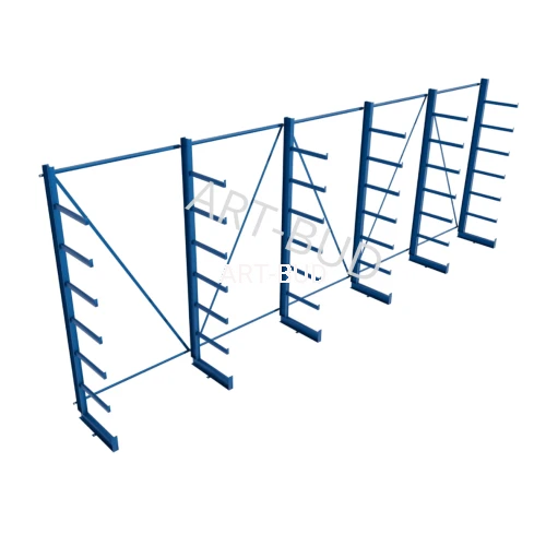 Spawany regał wspornikowy równoramienny  jednostronny  2500x6750x635mm 