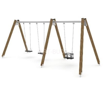 Drewniana huśtawka wieloosobowa na plac zabaw SWING 