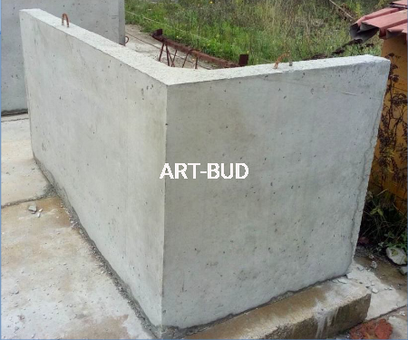 Mur oporowy prosty typu L zbrojony 