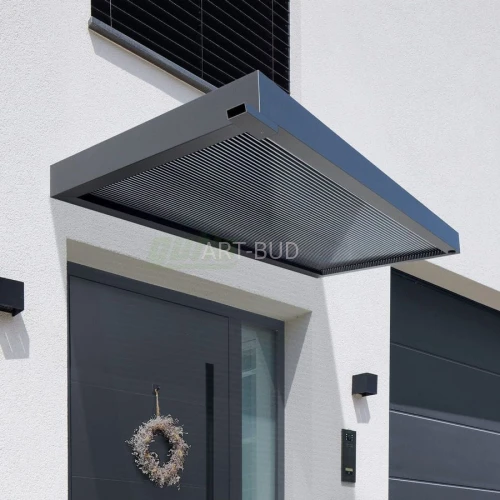 Daszek nad drzwi Gutta BS 3D Line 160/200 x 90 cm z płytą komorową Zebra – antracyt