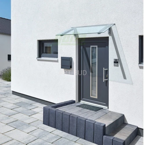 Daszek nad drzwi Gutta STANDARD PT/SE 140x80 cm ze szkłem VSG – antracyt lub szare aluminium