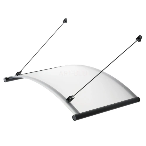 Nowoczesny daszek nad drzwi Agat stalowy 152x91x21 cm z aluminium i płyty akrylowej