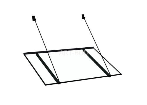 Daszek nad drzwi Bolero 120x70x23.5 cm z poliwęglanu litego nad drzwi z rynną