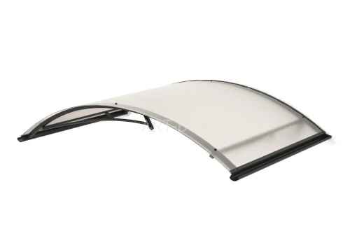 Daszek nad drzwi Lemon 150x90x35 cm z aluminium i poliwęglanu nad drzwi z rynną