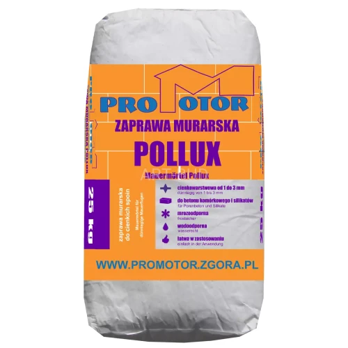 Zaprawa murarska cienkowarstwowa POLLUX   25 kg szara    Promotor 