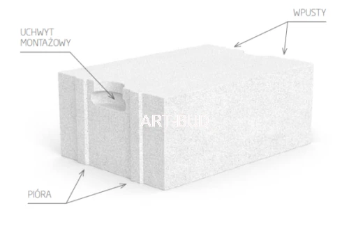 Bloczek z betonu komórkowego SOLBET OPTIMAL PLUS 500, wym:  240x240x590 