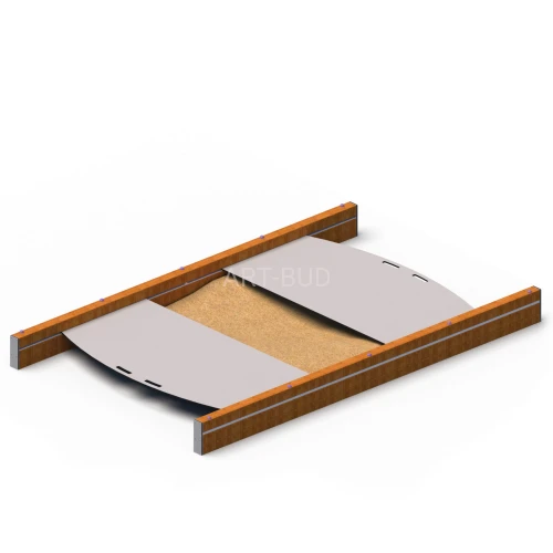 Piaskownica z zasuwą PS-010 prostokątna plac zabaw metalowa