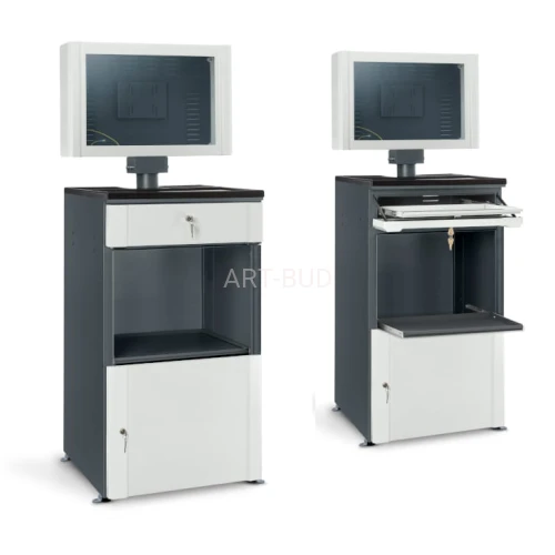 Szafa komputerowa metalowa z wysuwaną półką na drukarkę