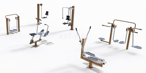 Zestaw 6 urzadzeń do siłowni plenerowej SZ-6 