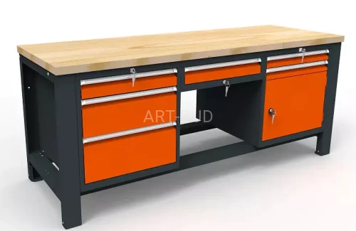 Stół warsztatowy ST20/11 Trójka szerokość 200 cm 6 szuflad