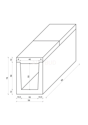 Koryto skrzynkowe pogłębiane zbrojone 0,98 mb 