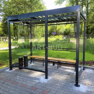 Wiata przystankowa lub palarnia typu Sigma 2x2 szkło hartowane
