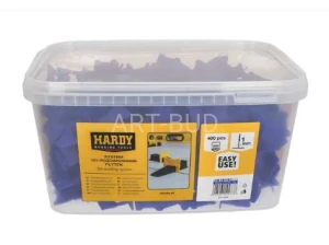 Hardy klipsy do poziomowania płytek, fuga 1 mm, gr. 3-16 mm, 400 szt. w wiaderku