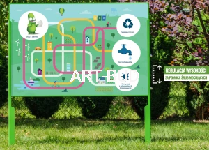 Tablica edukacyjna z kulodromem panel sensoryczny HDPE dla dzieci na plac zabaw