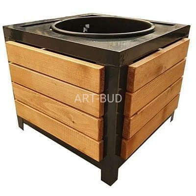 Donica parkowa stalowo drewniana pojemność 45L