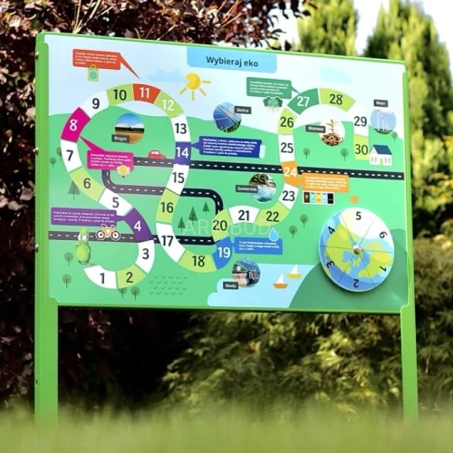 Tablica do nauki ekologii z grą planszową Eko Gra odporna na warunki atmosferyczne
