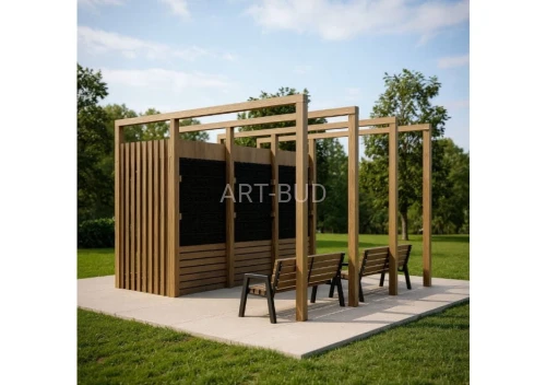 Tężnia solankowa Modulo miejska inhalacyjna konstrukcja prozdrowotna do przestrzeni publicznych