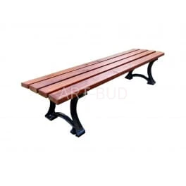 Ławka miejska drewniano-żeliwna Łódzka bez oparcia 
