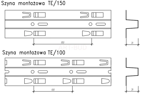 Sufit metalowy listwowy OMEGA konstrukcja nośna