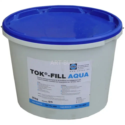 Bitumiczna jednoskładnikowa, szybko twardniejąca masa naprawcza, stosowana na zimno Tok-Fill-Aqua - 25kg