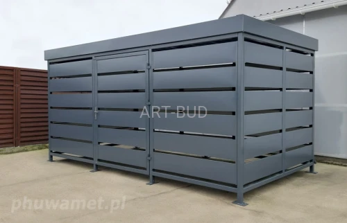 Wiata śmietnikowa 5×2,5 m metalowa