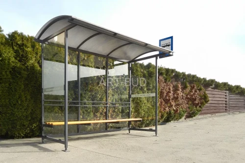 Wiata autobusowa Kawia ECONO stalowa z dachem z poliwęglanu