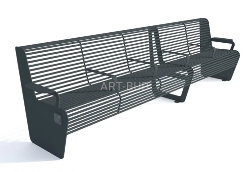 Ławka dworcowa 5-miejscowa z gniazdami 230 V