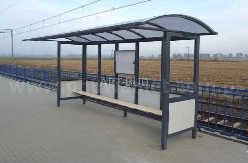 Wiata dworcowa stalowa szkło hartowane