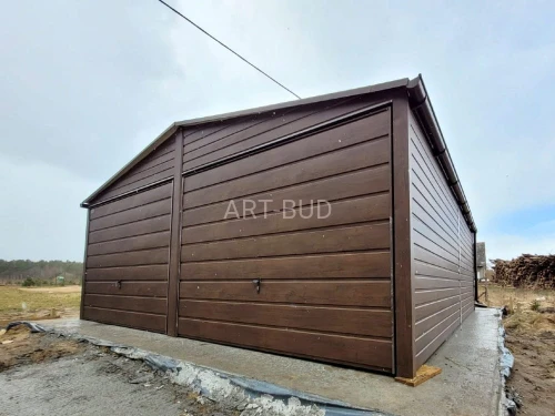 Garaż 6×5,8 m lub 6x6 m dwustanowiskowy drewnopodobny