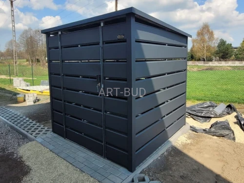 Wiata śmietnikowa 150×150 cm RAL 7016 mat