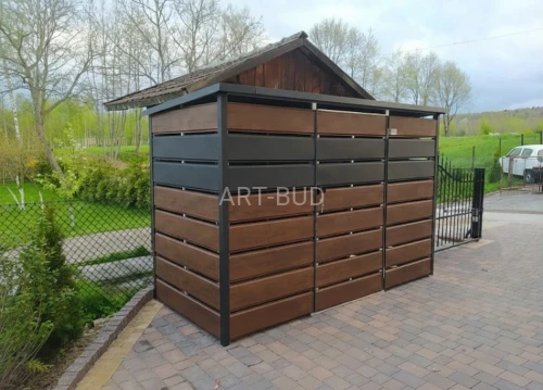 Wiata śmietnikowa 3,3x1 m metalowa